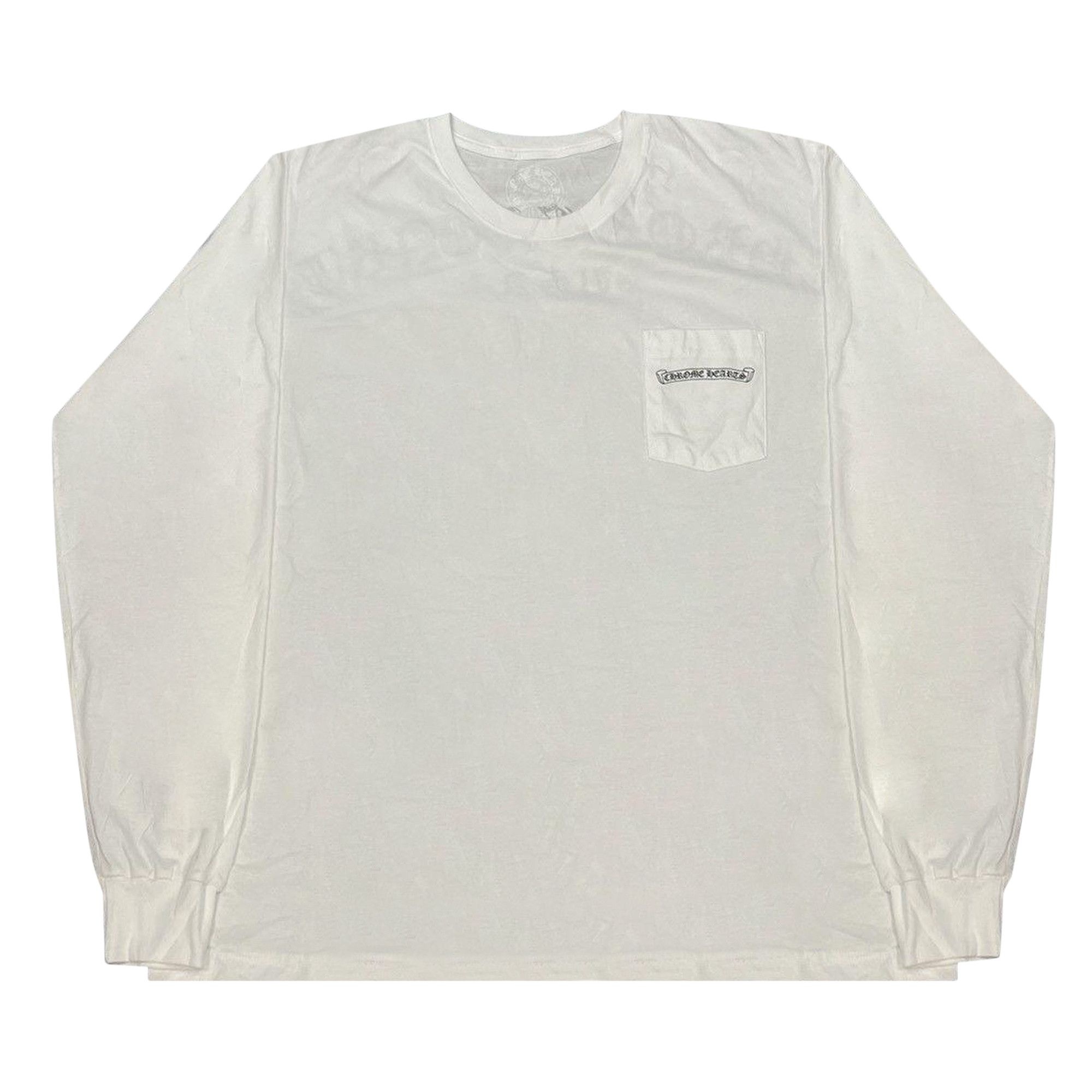 Chrome Hearts Scroll Logo Pocket Long-Sleeve 'White' - 1