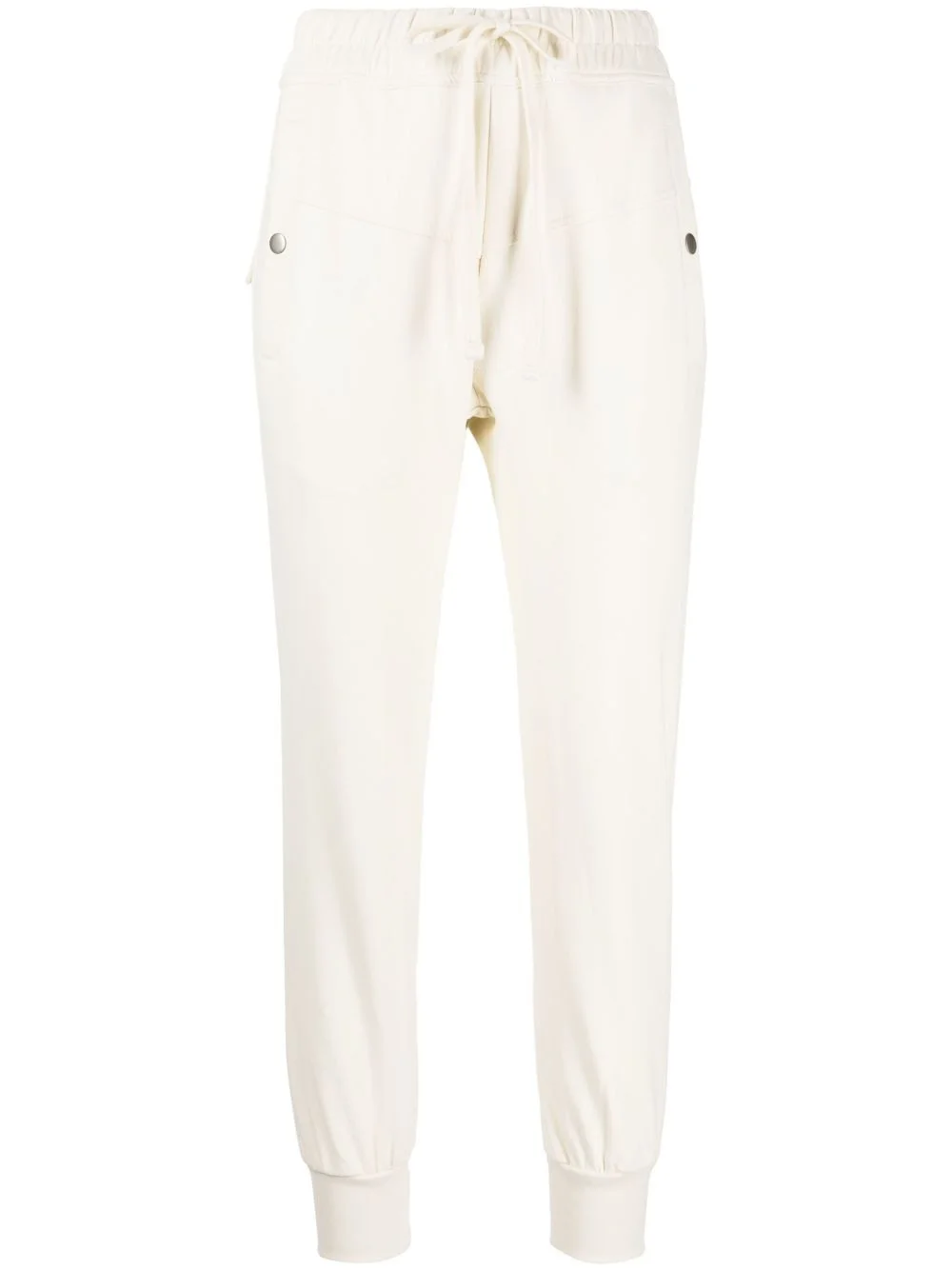 drawstring cotton-blend trousers - 1