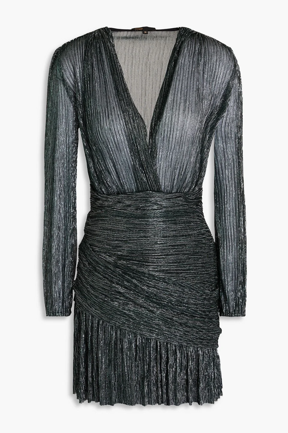 Wrap-effect lamé mini dress - 1