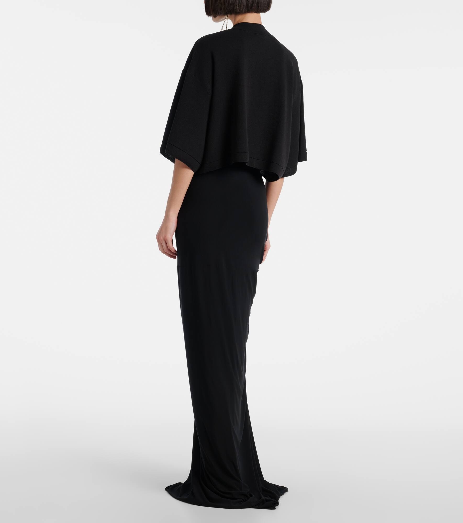 Cropped cotton-blend T-shirt - 3