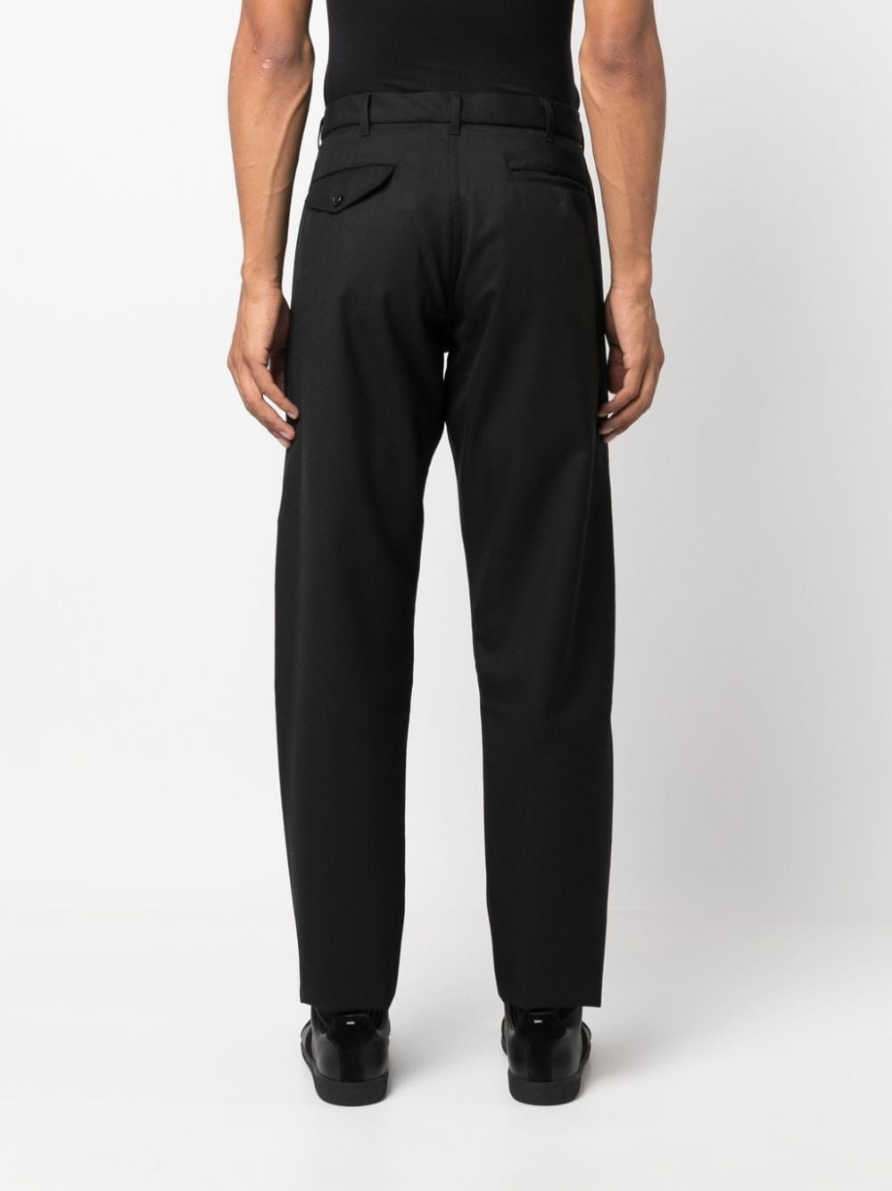 mid-rise tapered wool trousers - 4