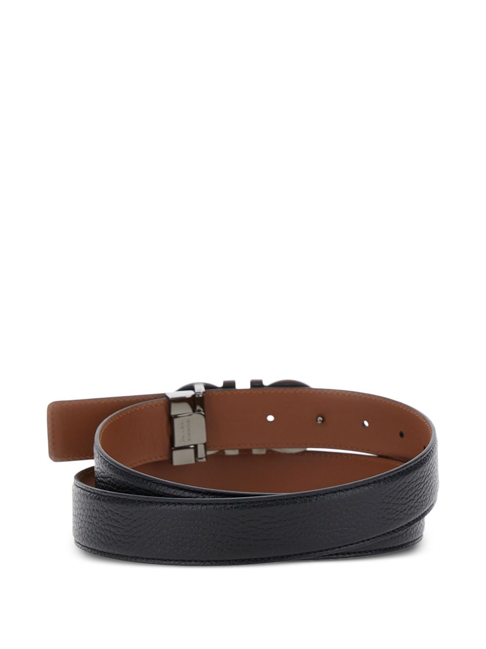 Gancini-buckle leather belt - 4