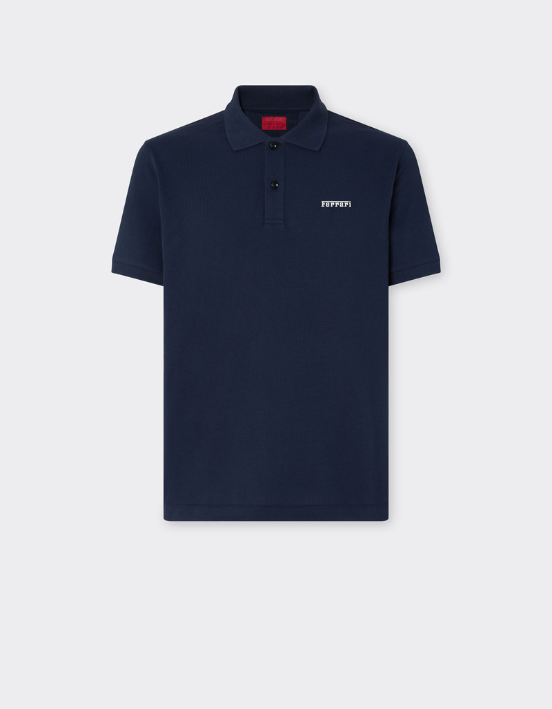 Cotton polo shirt with Ferrari logo 1