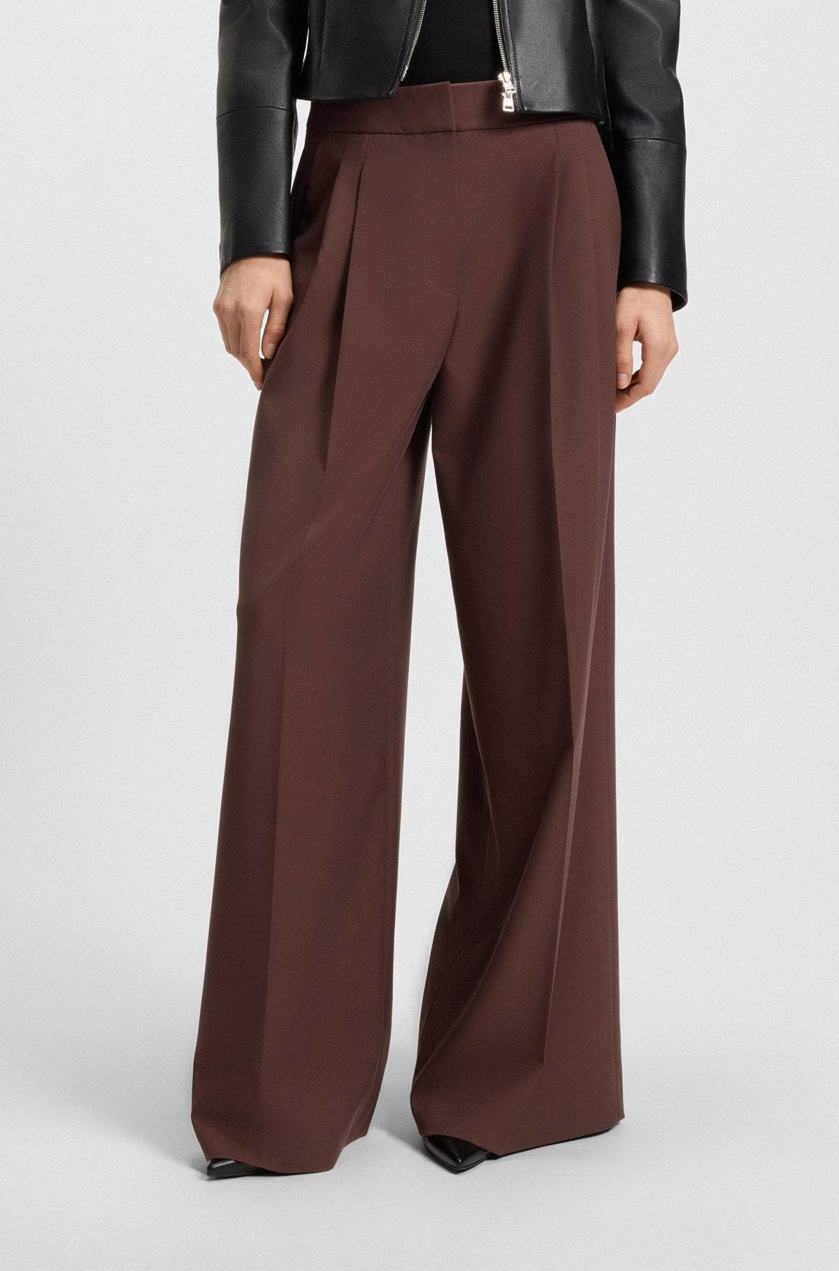 RELAXED-FIT PANTS IN STRETCH FABRIC WITH WRAP EFFECT - 2