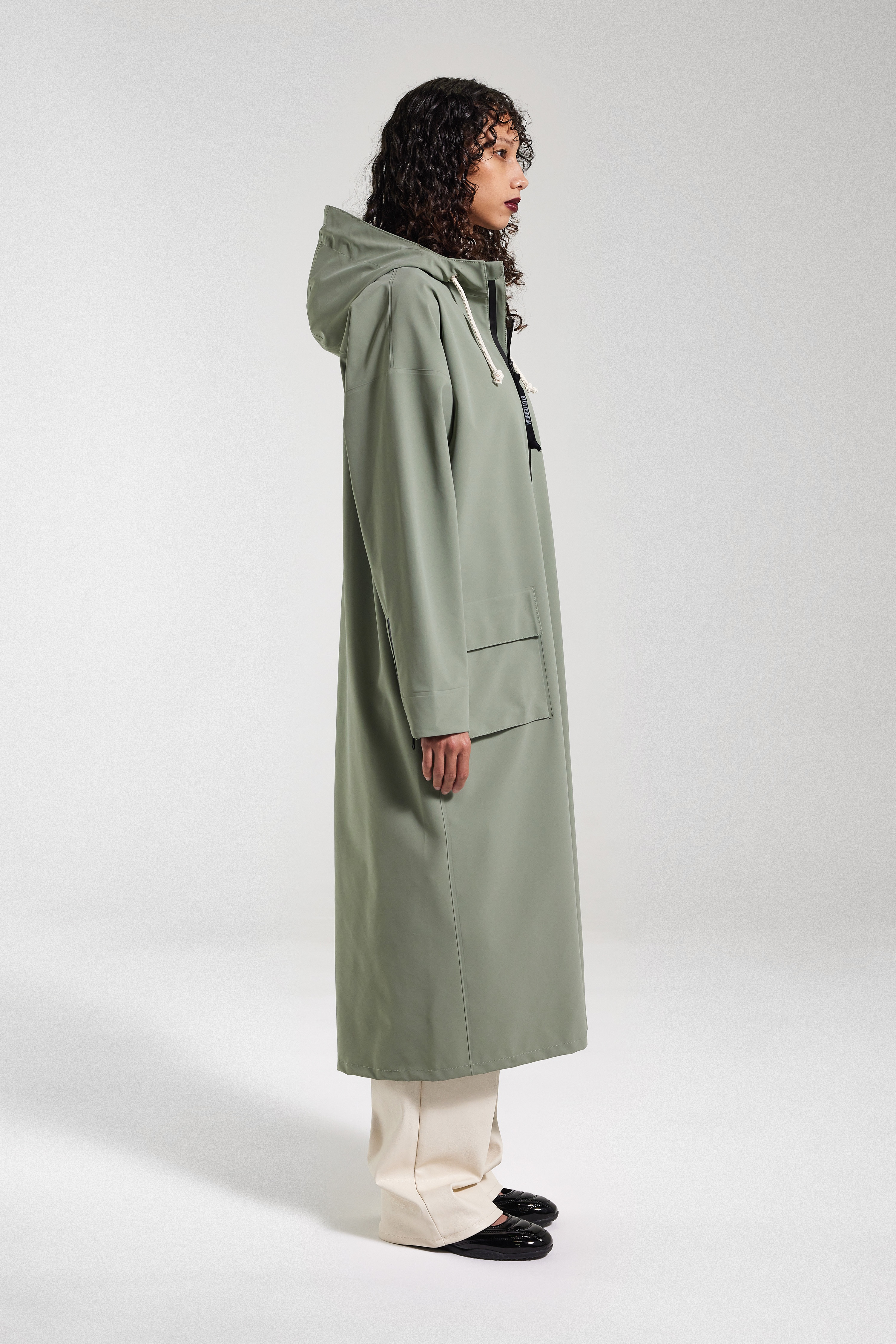 Sandviken Long Zip Matte Raincoat Comet - 3