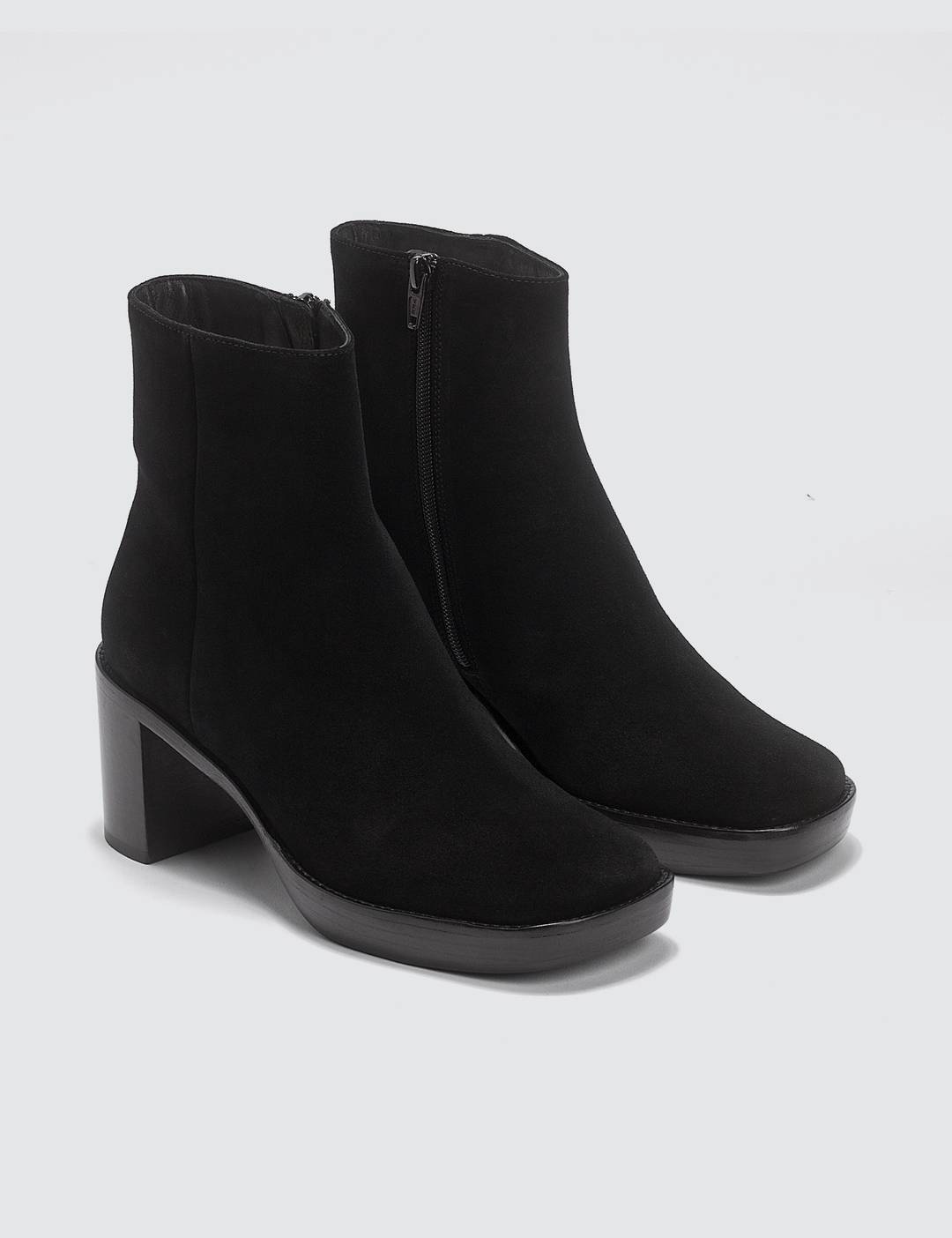 Ellen Black Suede Leather Boots - 5