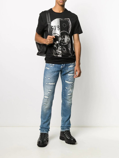 PHILIPP PLEIN metallic skull print t-shirt outlook