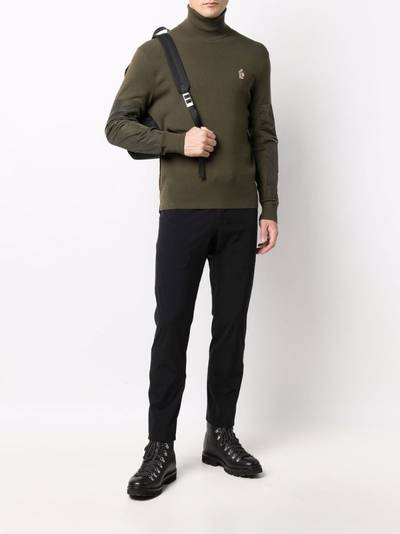 Moncler Grenoble panelled logo-patch knitted jumper outlook