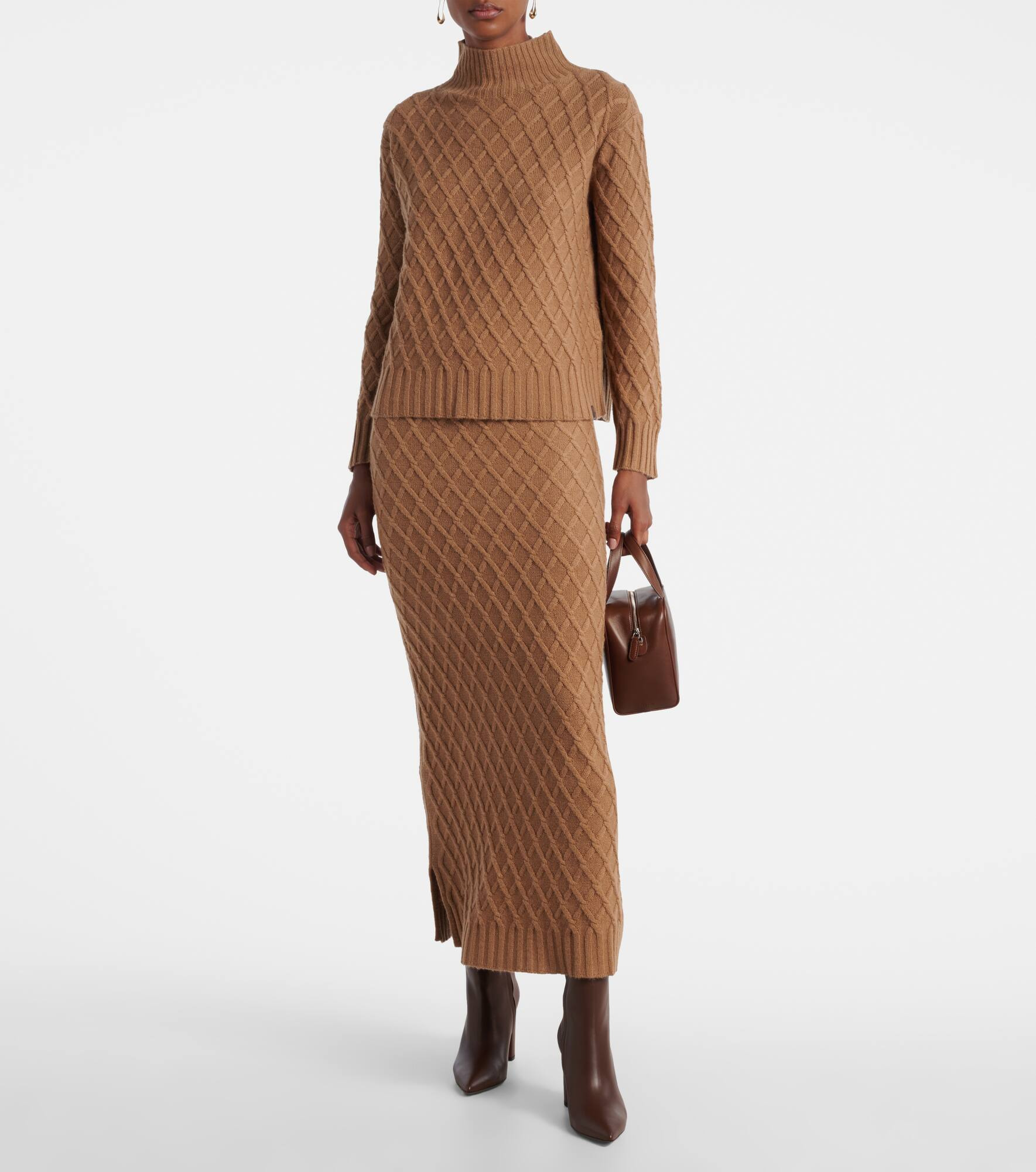 Po knitted camel hair maxi skirt - 2