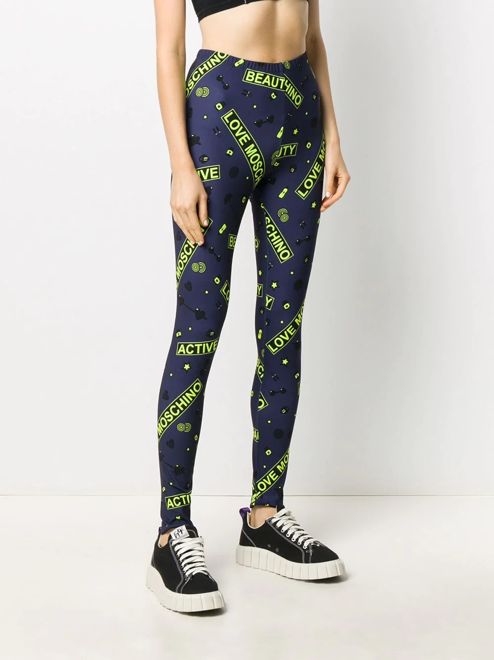 logo-print high-rise leggings - 3