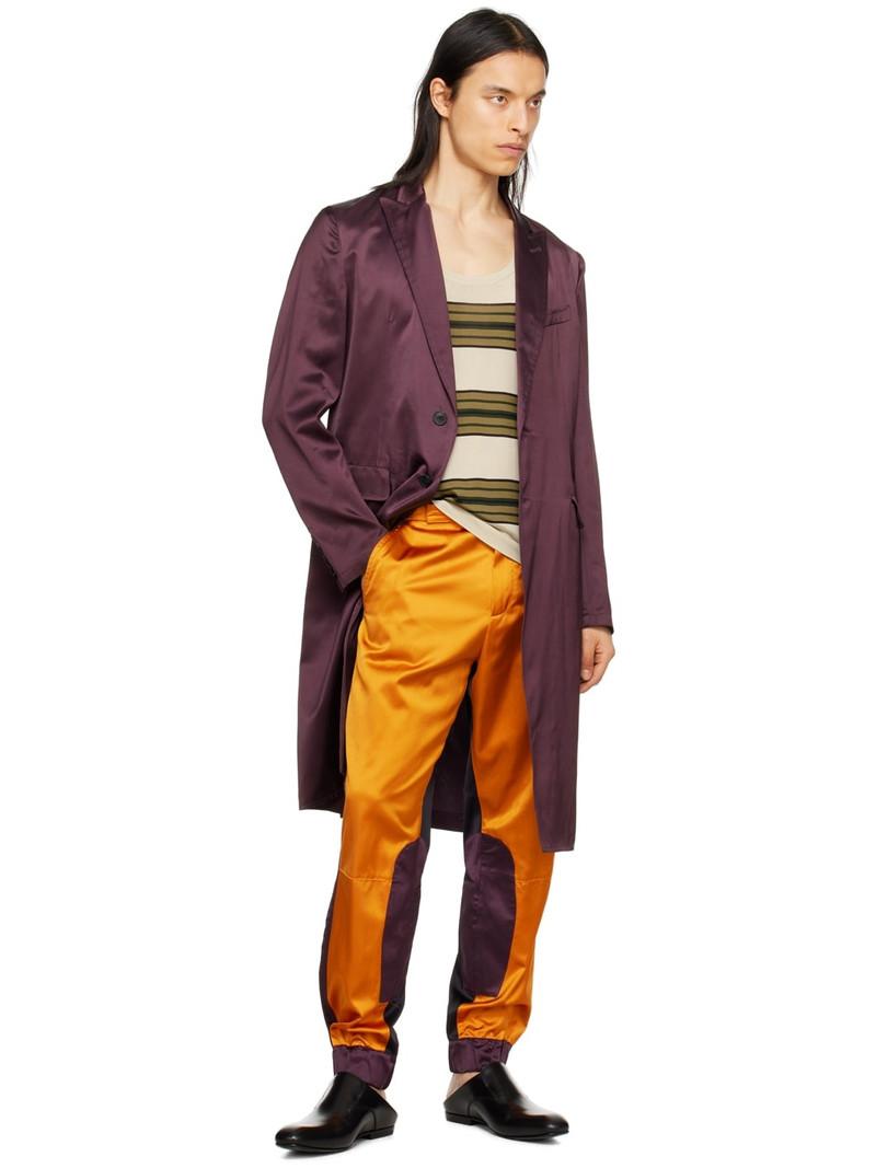 Dries Van Noten Orange Paneled Trousers outlook