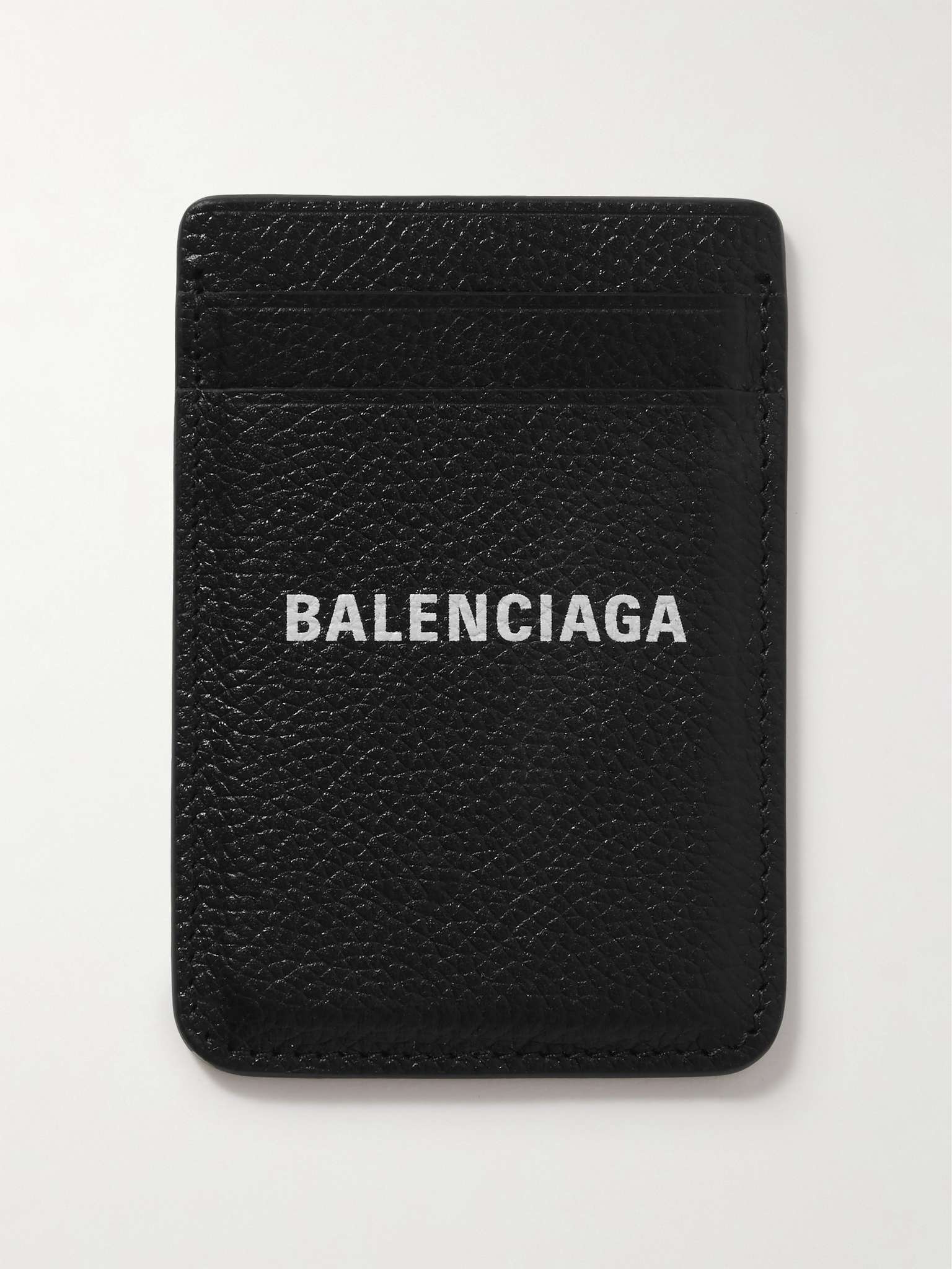 Logo-Print Full-Grain Leather Cardholder - 1