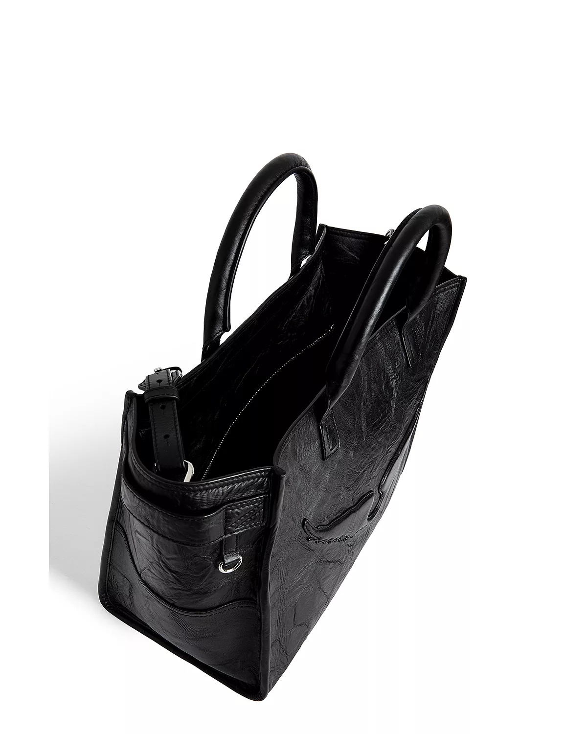 Angel Wings Crinkle Leather Tote Bag - 2