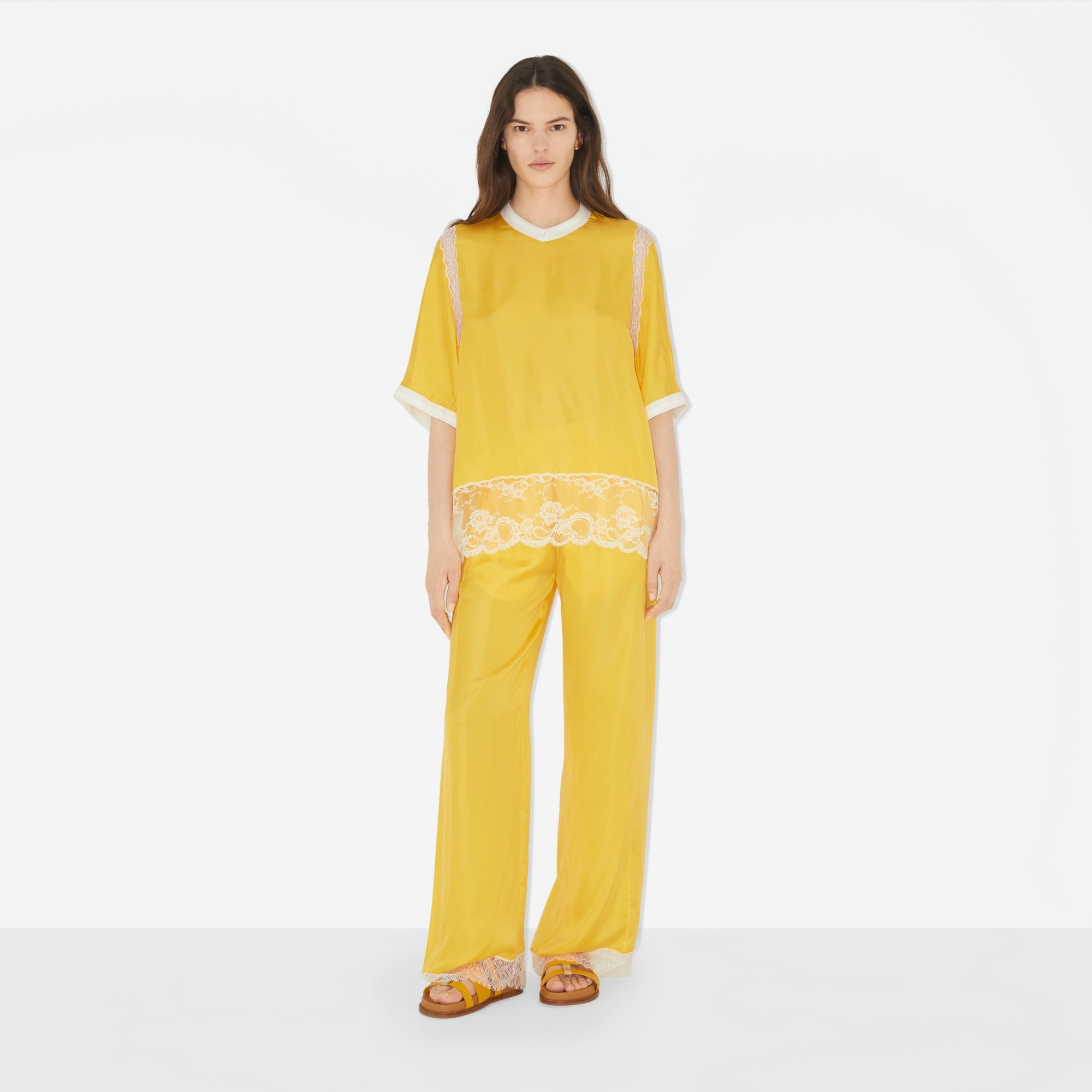 Satin Wide-leg Trousers - 2