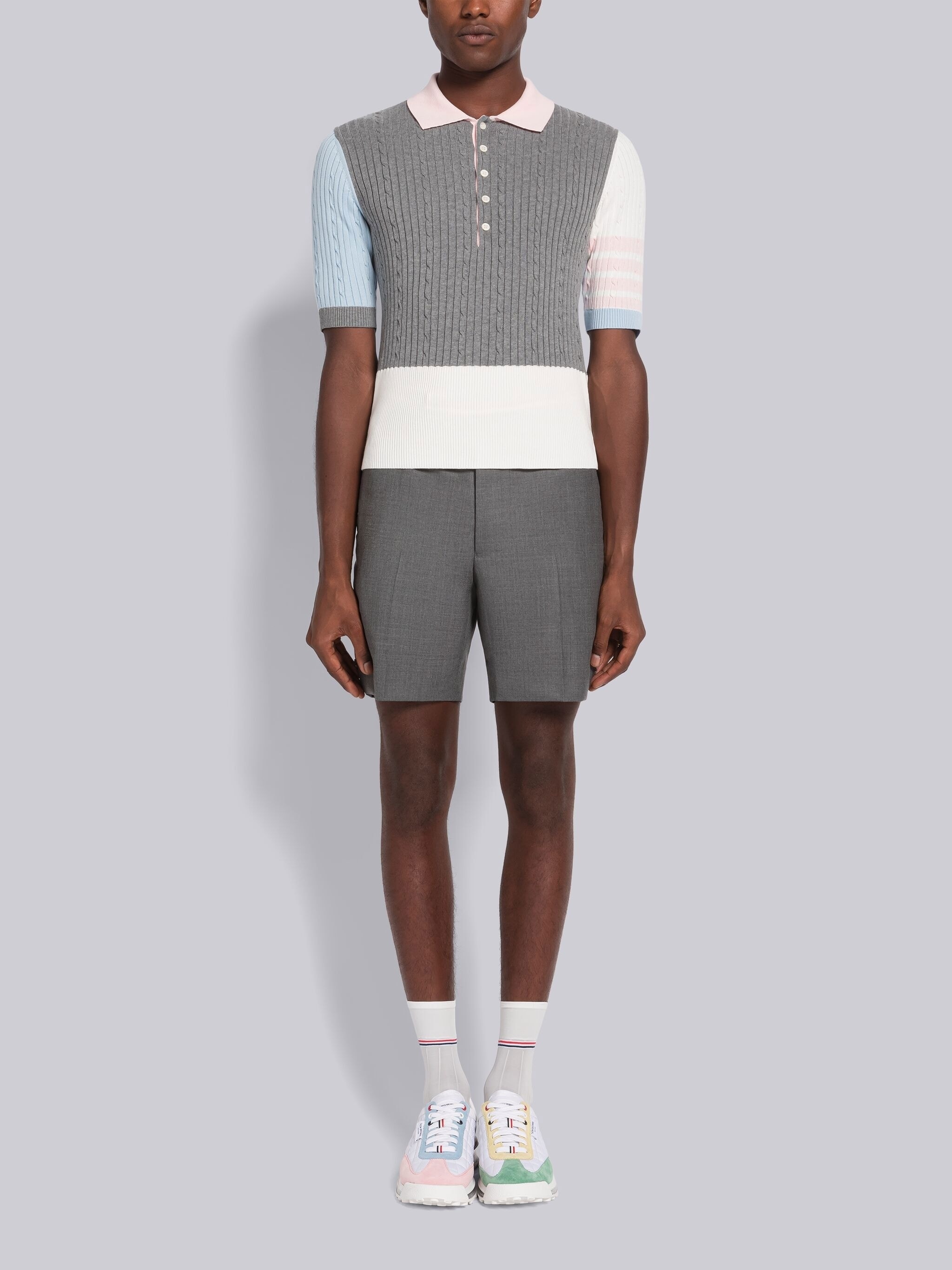 Fun-Mix Baby Cable Rib 4-Bar Short Sleeve Polo - 4