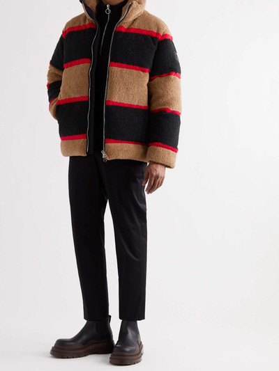 Burberry Logo-Appliquéd Striped Fleece Down Jacket outlook