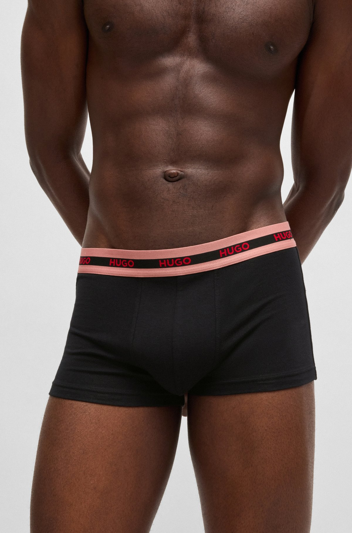 THREE-PACK OF STRETCH-COTTON TRUNKS WITH LOGO WAISTBANDS - 4