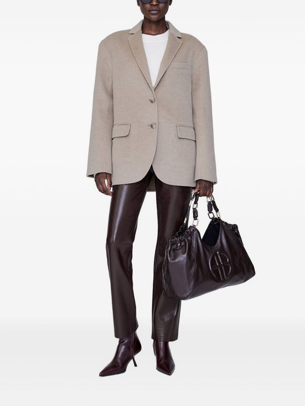 single-breasted long-sleeve blazer - 3