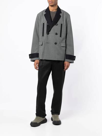 sacai panelled double-breasted blazer outlook