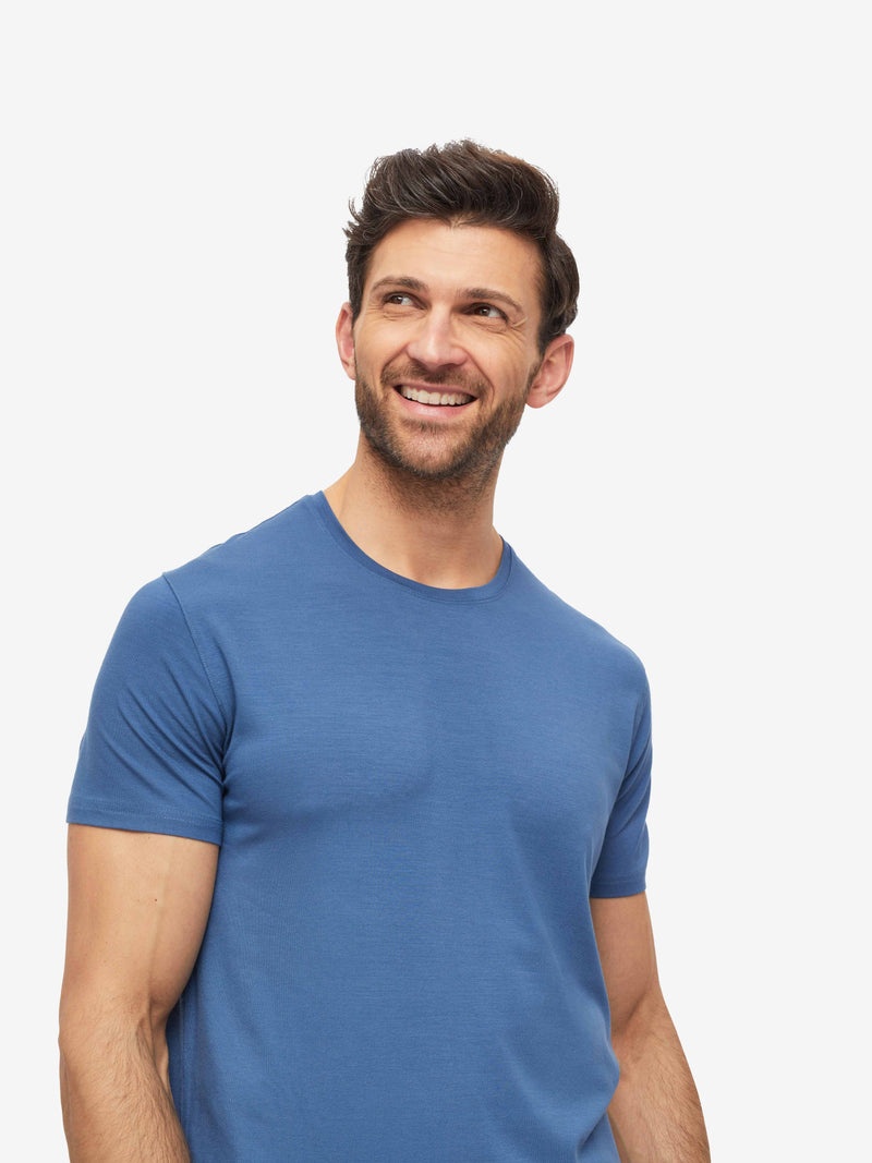 Men's T-Shirt Basel Micro Modal Stretch Storm Blue - 2