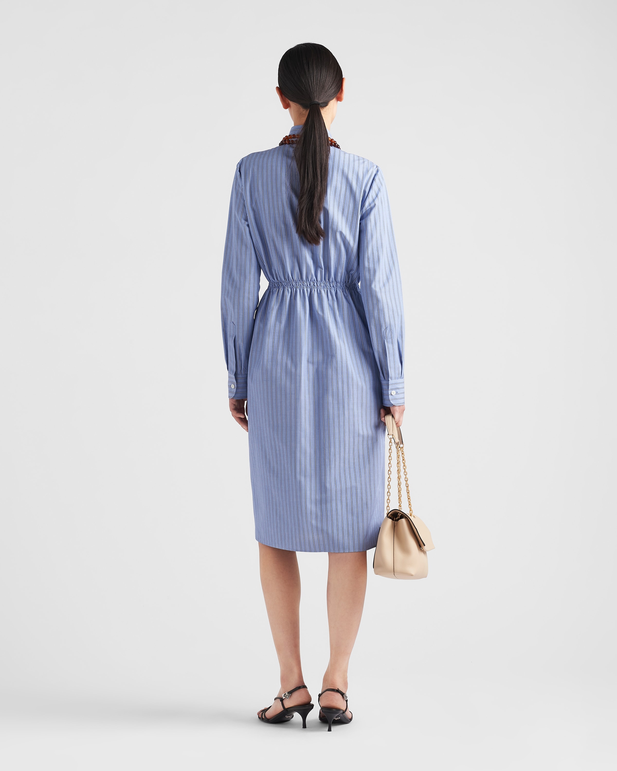 【プラダ・PRADA】Striped chambray dress Prada Striped chambray dress | REVERSIBLE
