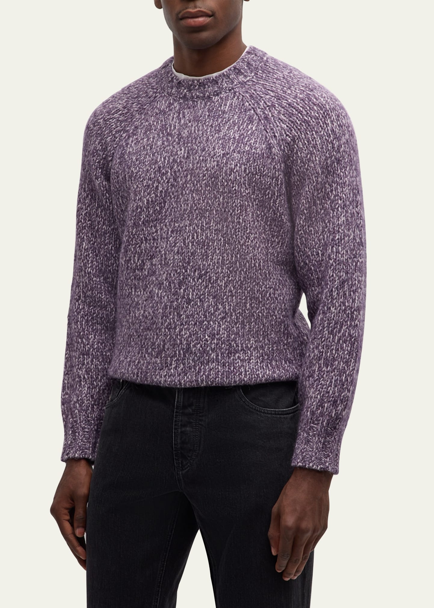 Men's Marled Knit Crewneck Sweater - 3