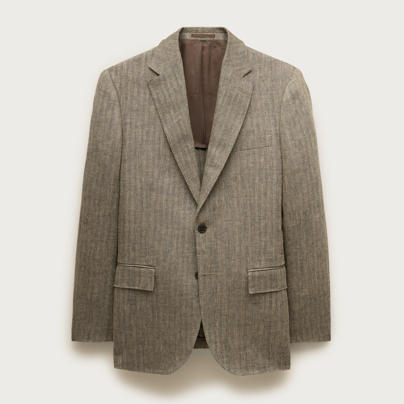 Crosby Classic-fit suit jacket in linen herringbone twill 1