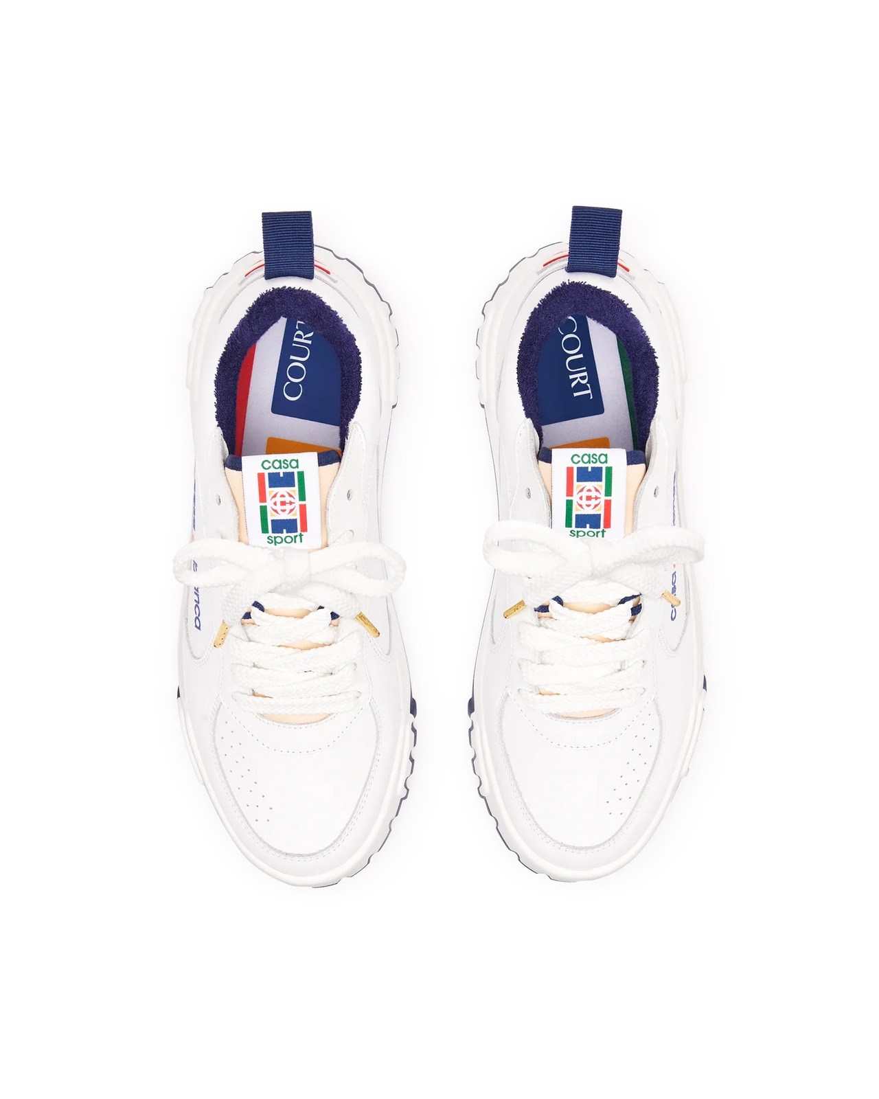 Mens The Court White & Navy Sneaker - 8