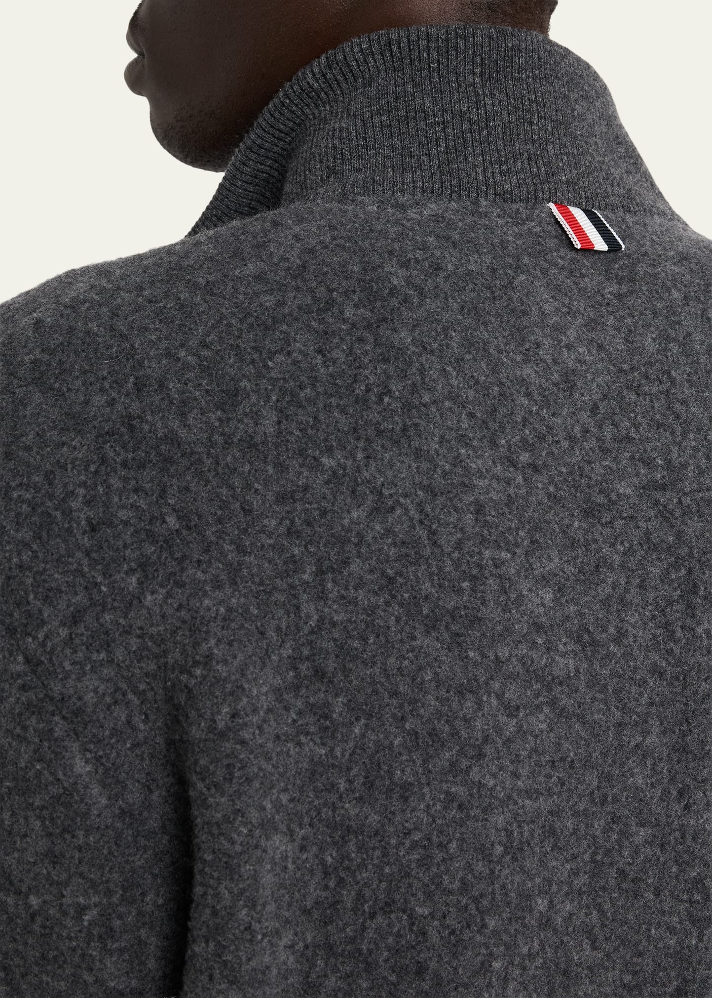 Men's Wool Fleece Full-Zip Bomber Jacket - 5