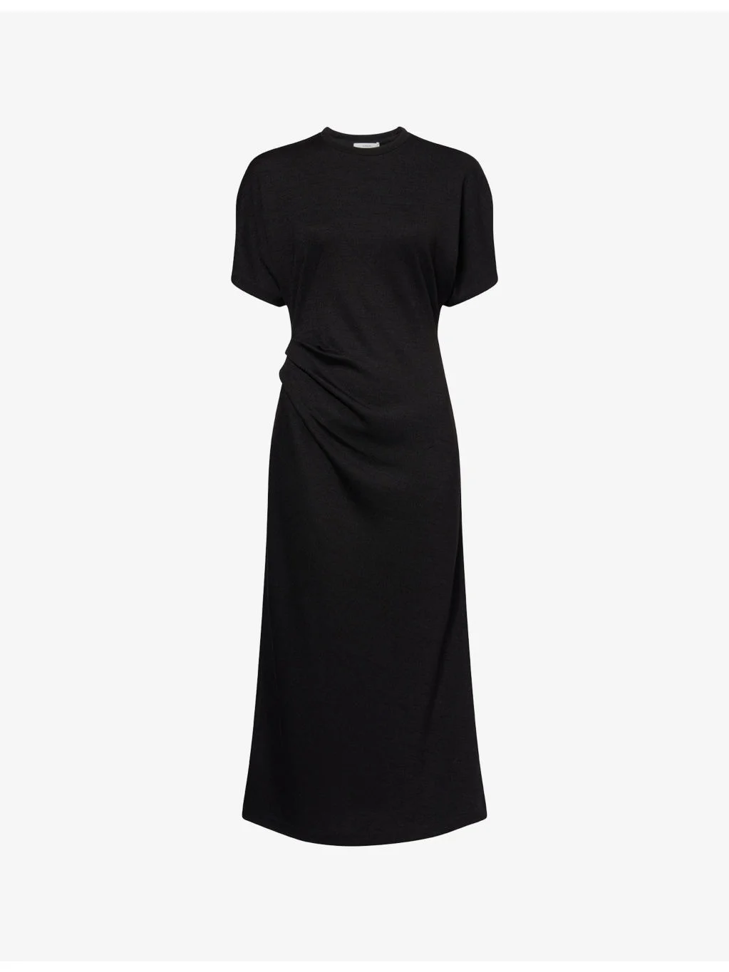 Ruched-Side Knit Midi Dress - 1