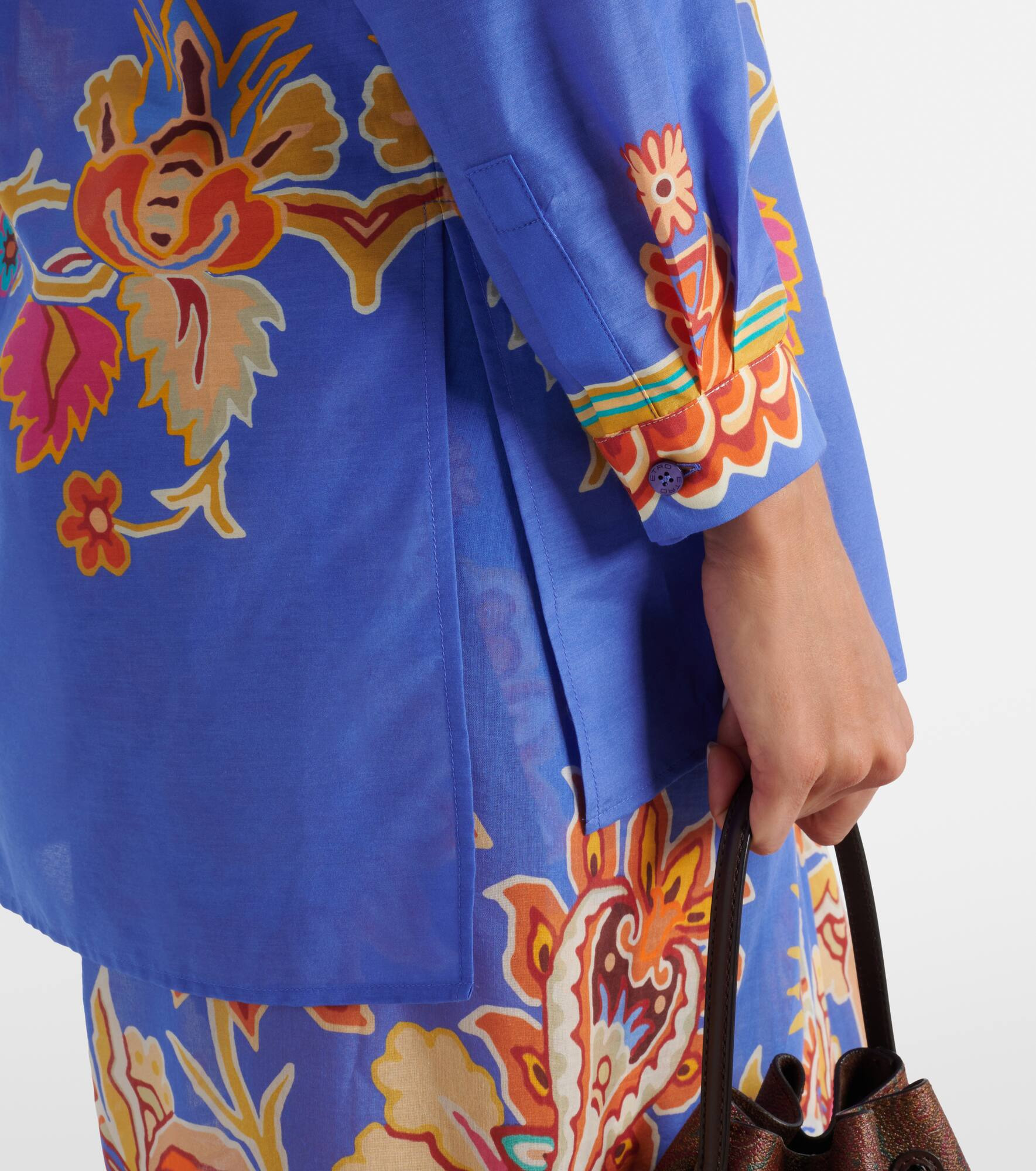Floral cotton and silk shirt - 5