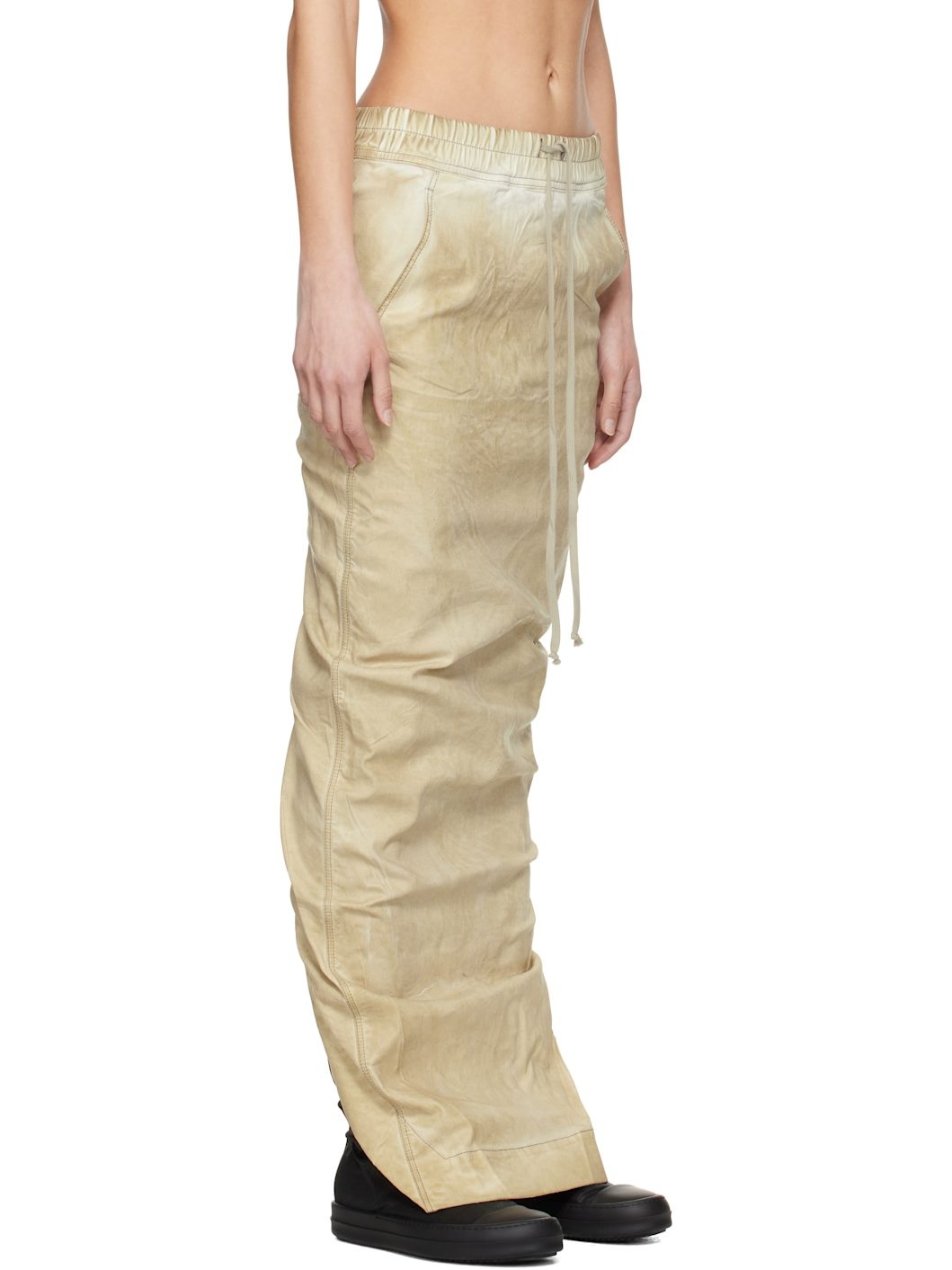 Beige Hollywood Pull On Pillar Denim Maxi Skirt - 2