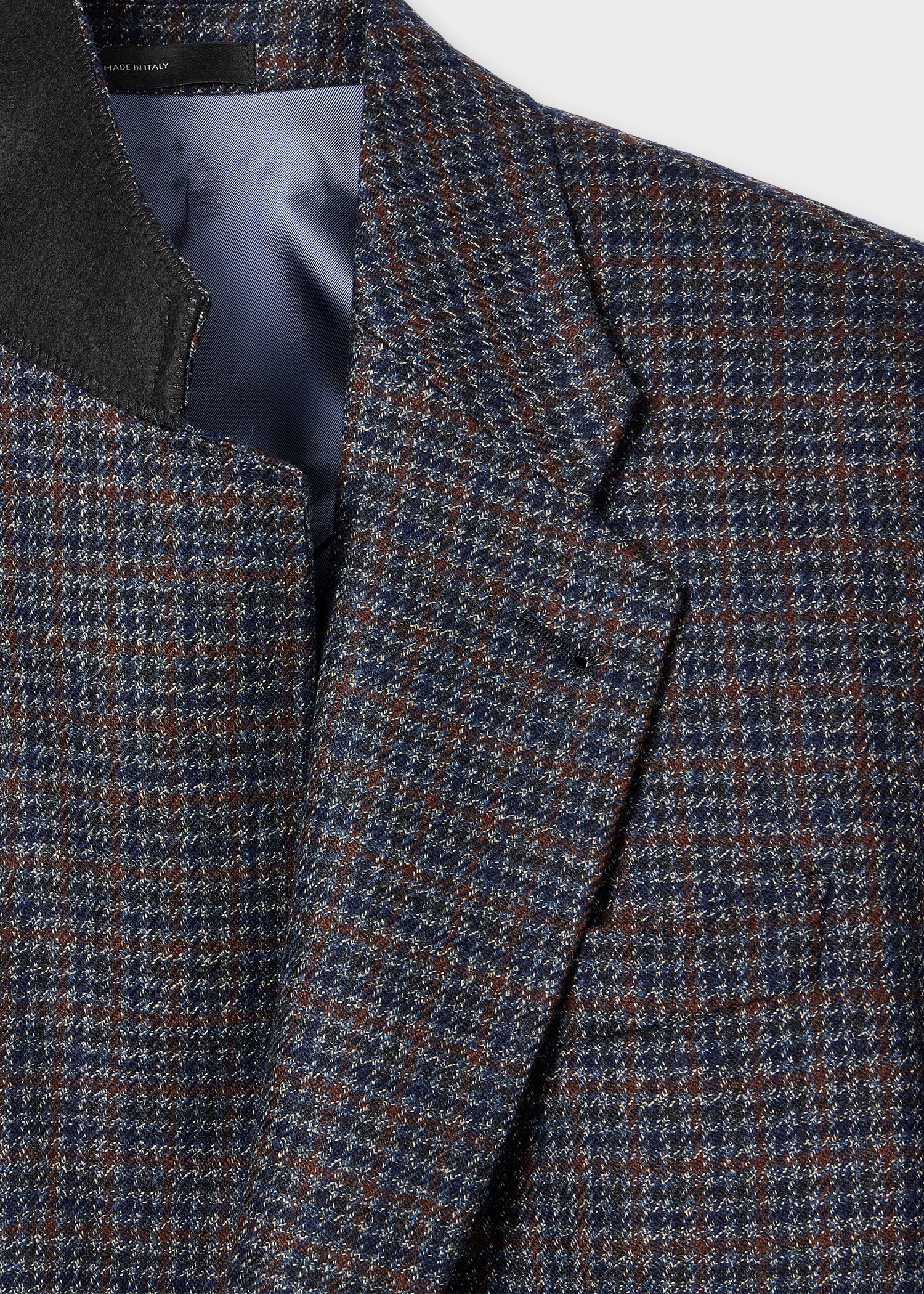 Navy Wool-Cashmere Check Buggy-Lined Blazer - 2