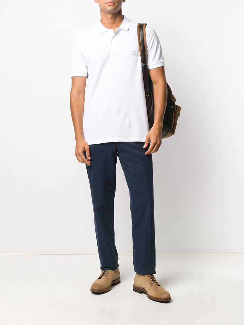 Brunello Cucinelli logo-embroidered polo shirt outlook