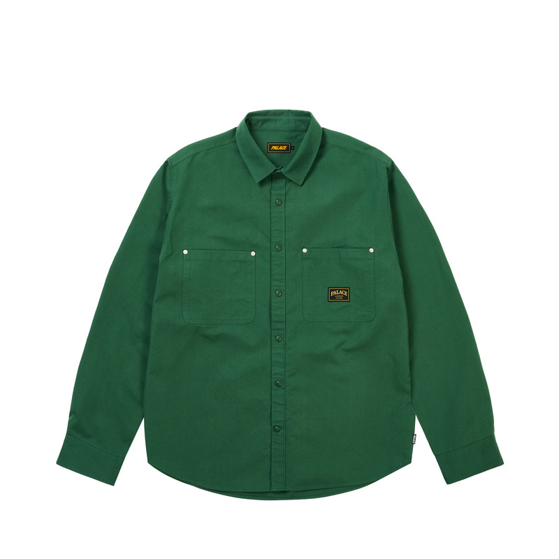 COTTON TWILL OVERSHIRT WASHED GREEN 1
