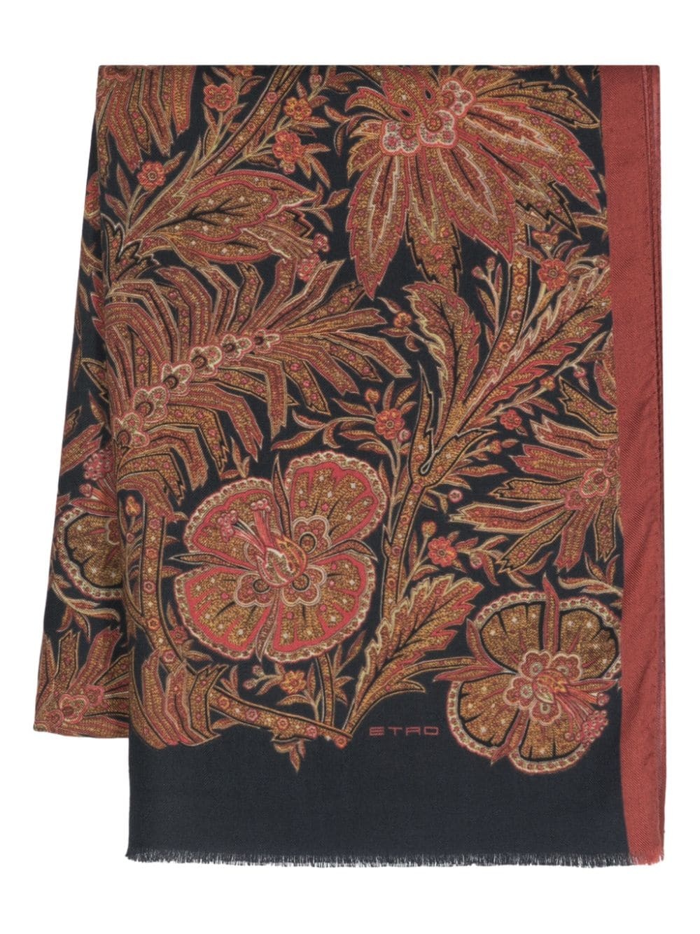 floral-print cashmere-blend scarf - 1