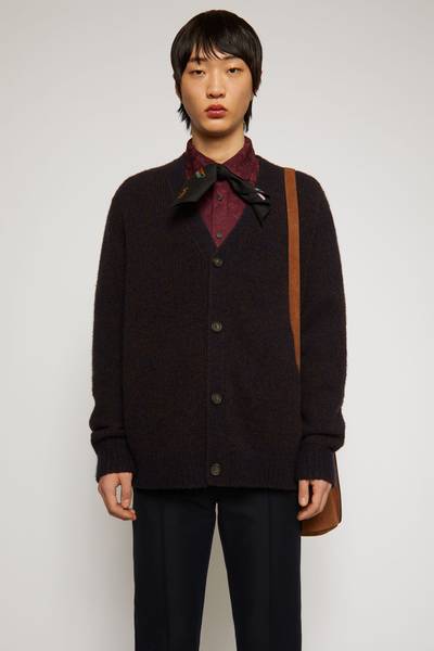 Acne Studios Melange v-neck cardigan navy/brown outlook