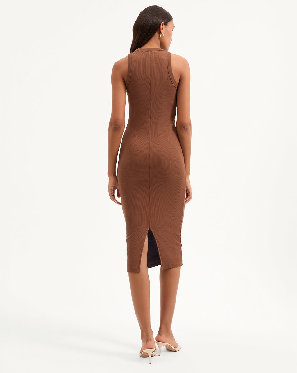 JORDYN RIBBED MIDI DRESS - 6