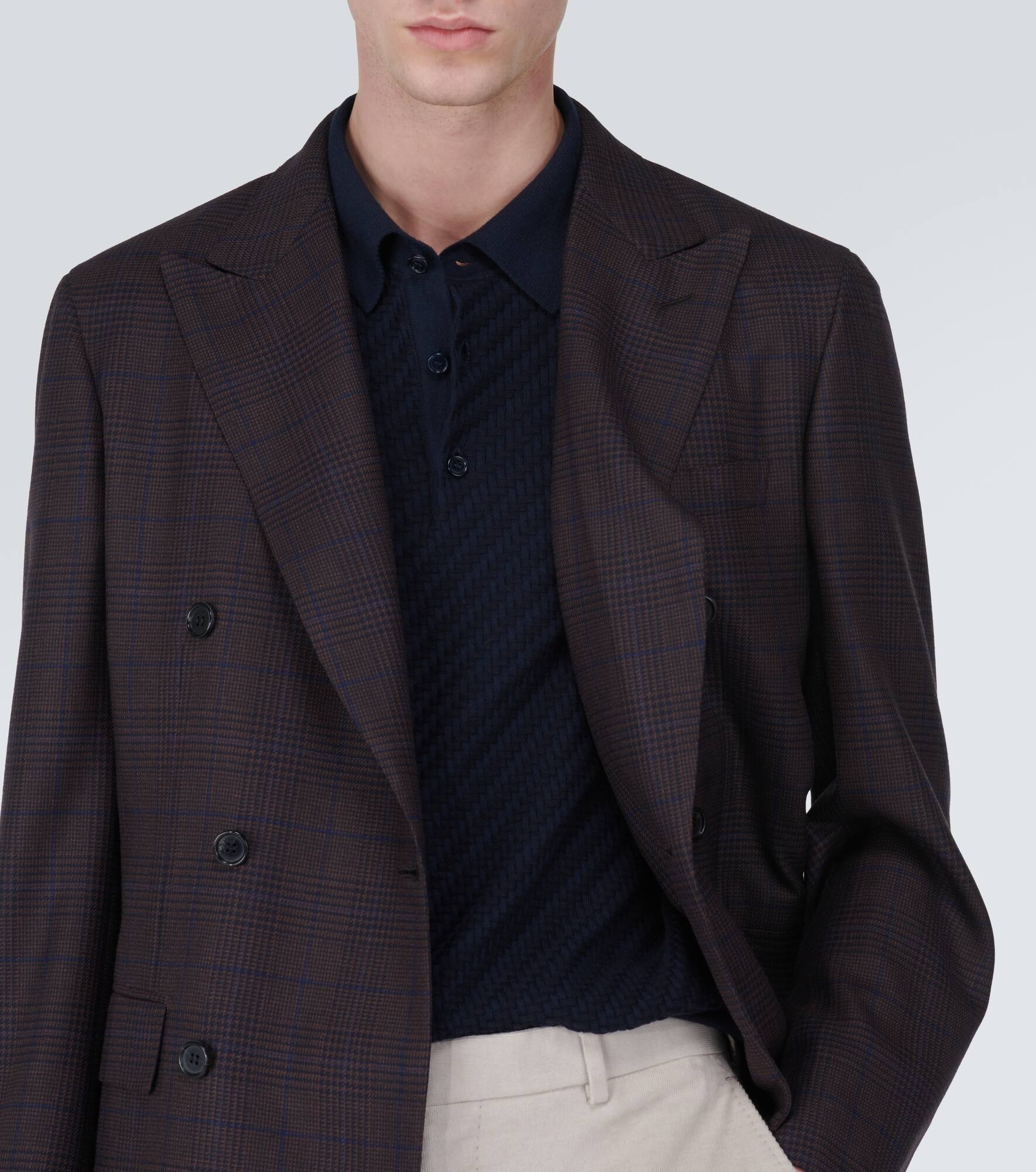 Cotton, silk, and cashmere polo shirt - 6