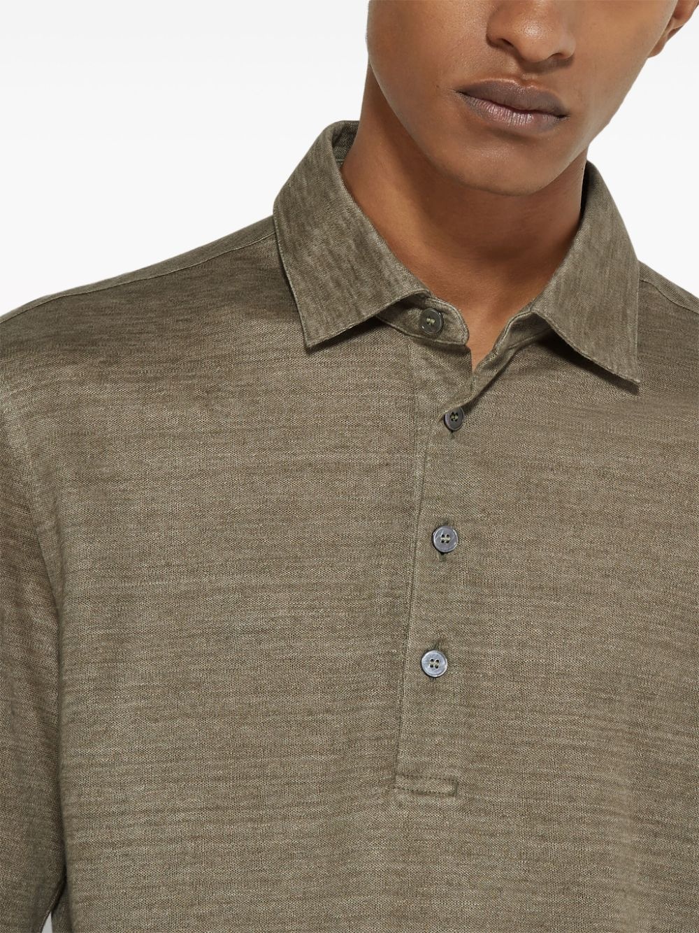 linen polo shirt - 4