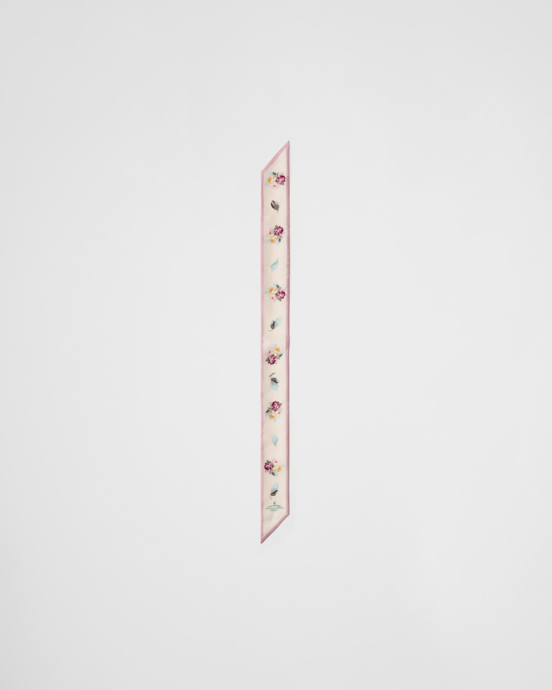 Printed silk twill skinny tie 3