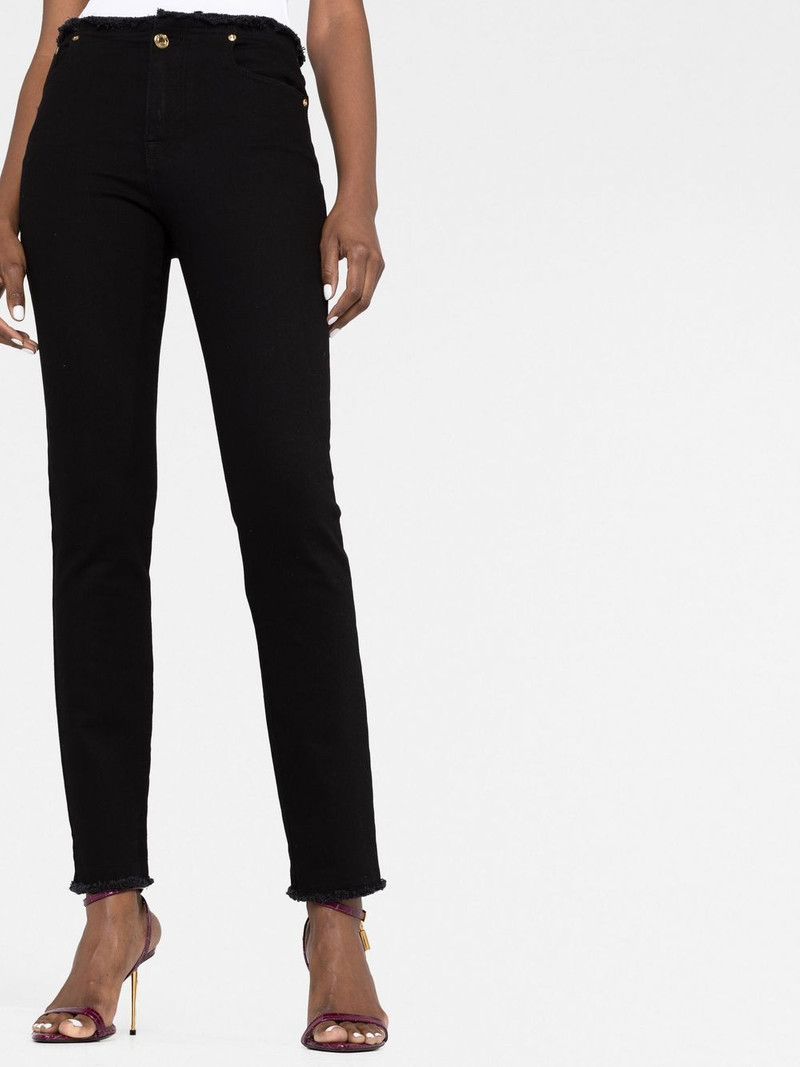 Comfort frayed-hem skinny jeans 5
