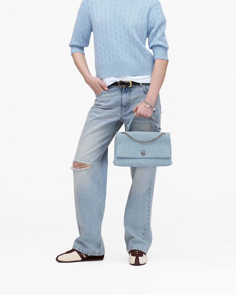 THE SUEDE CROC DUAL CONVERTIBLE SHOULDER BAG 7
