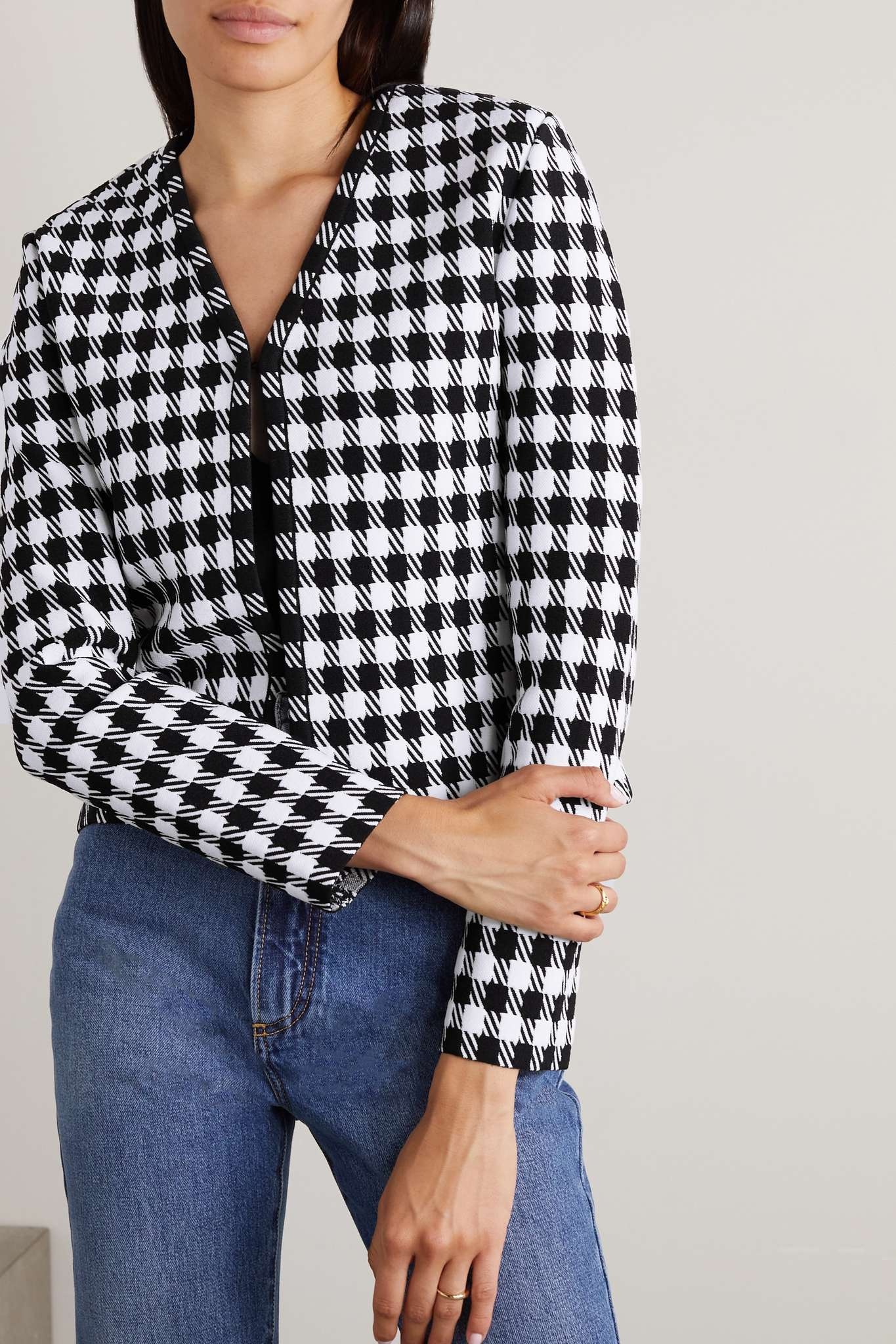 Houndstooth knitted cardigan - 3