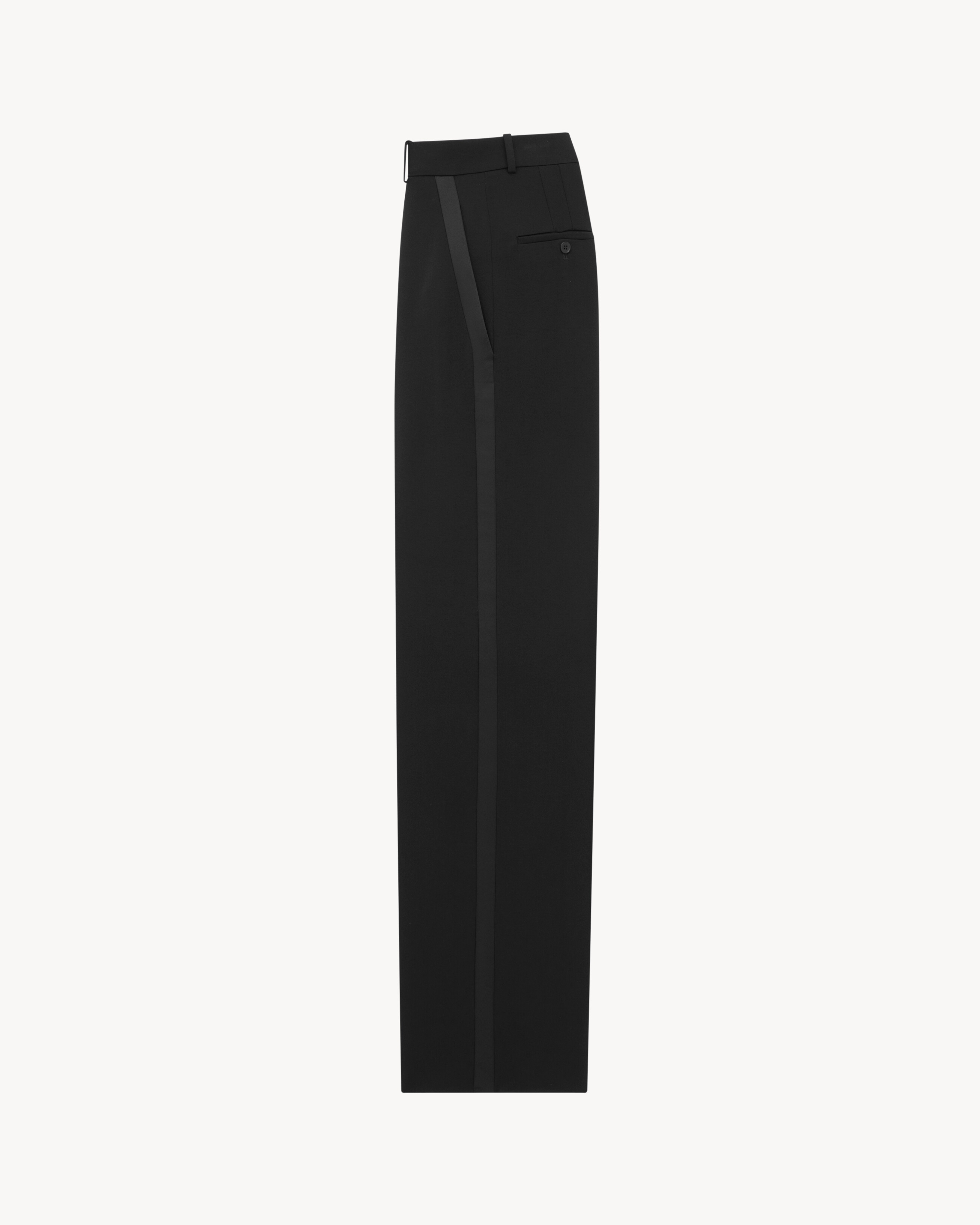 HIGH-RISE TUXEDO PANTS IN GRAIN DE POUDRE - 2