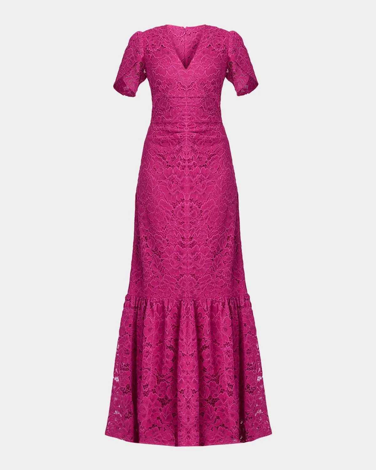 Bolton Tulip-Sleeve Corded Lace Gown - 1