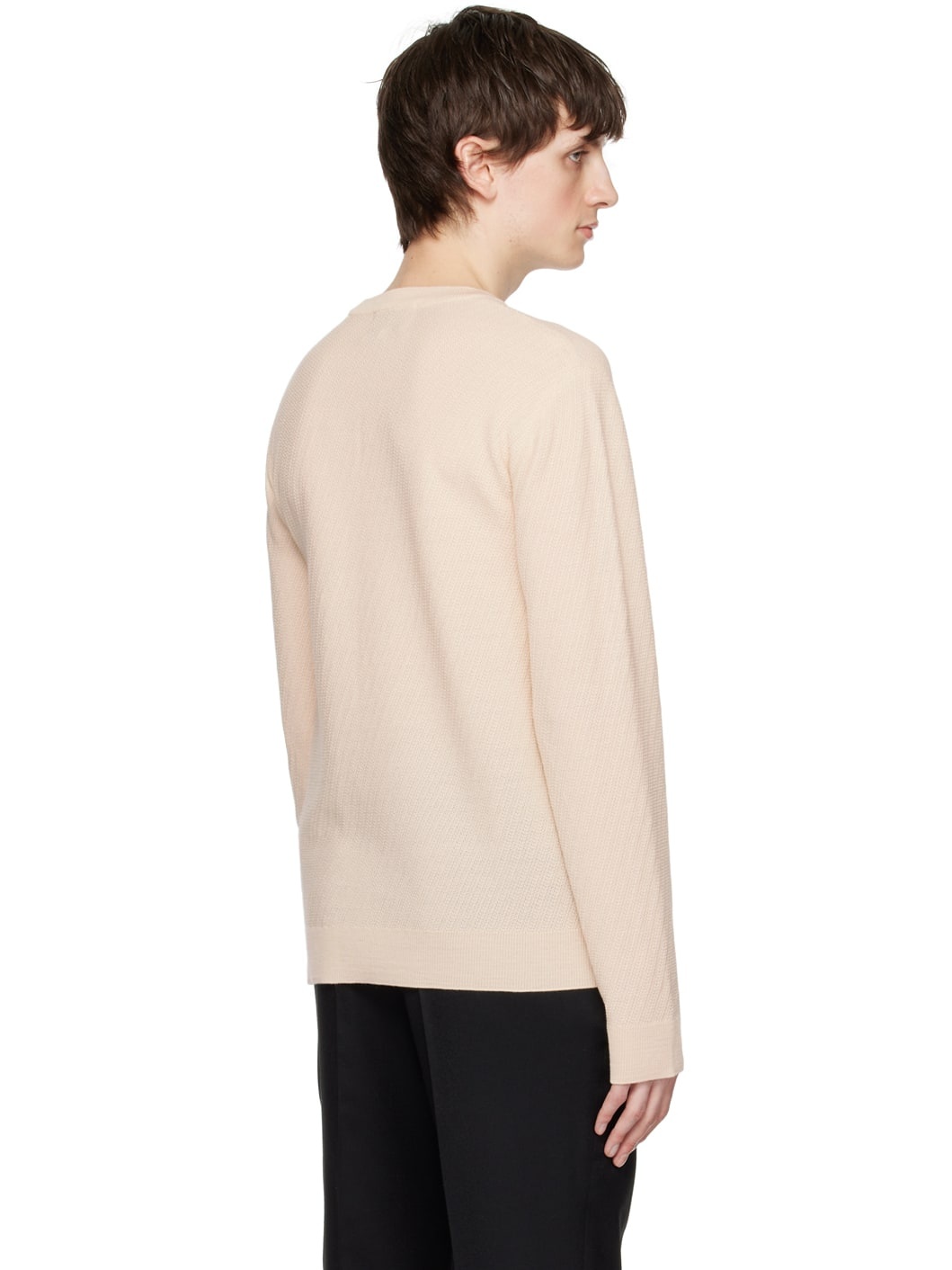 Beige Open Work Sweater - 3