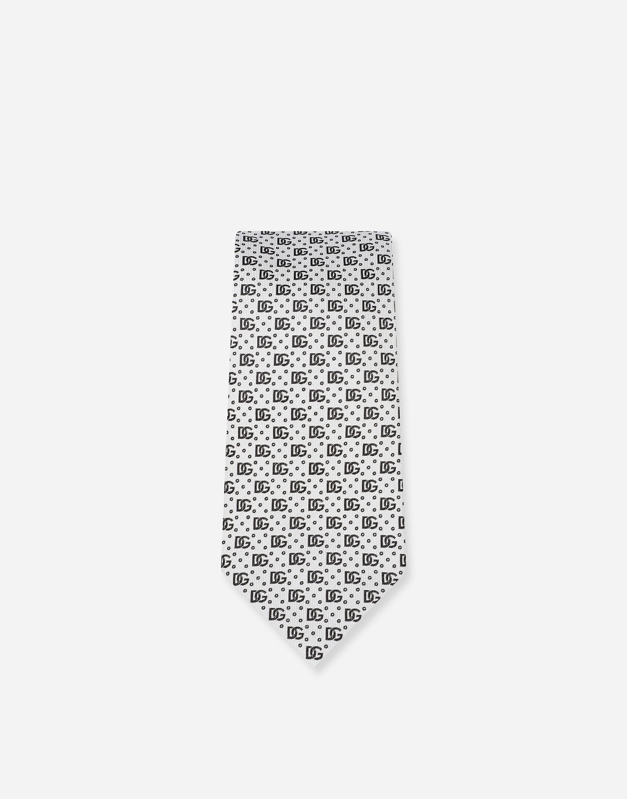 8-cm silk jacquard blade tie with DG logo - 2