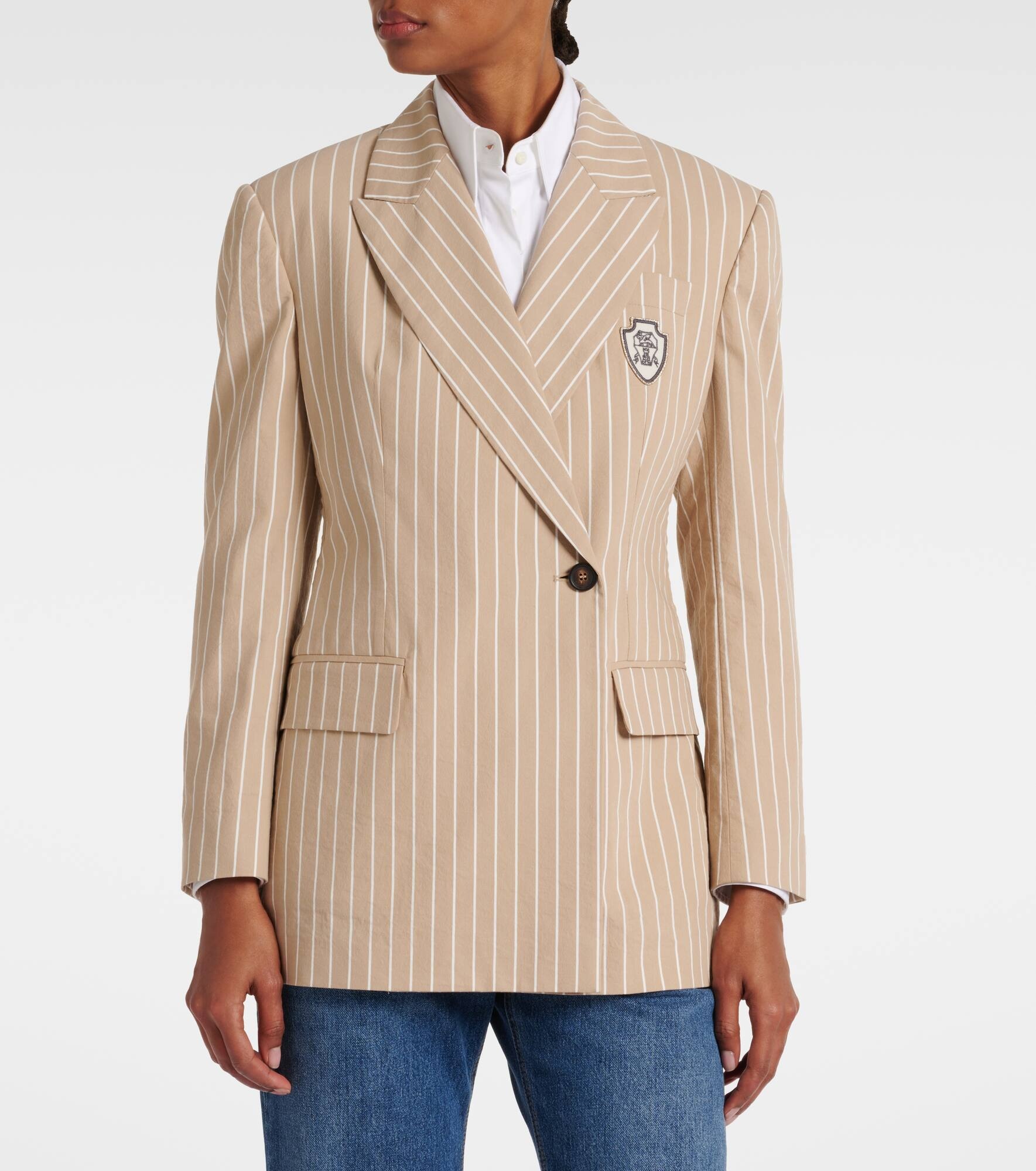 Cotton and silk blazer - 6