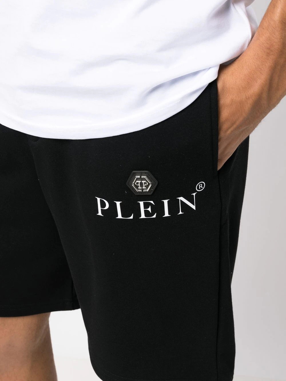 logo-patch drawstring track shorts - 5